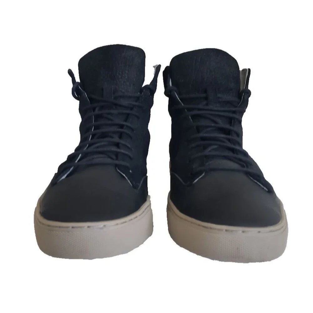 TCG Porter Oil Black High Top Sneakers Size 10 US EU 43 Leather Shoes